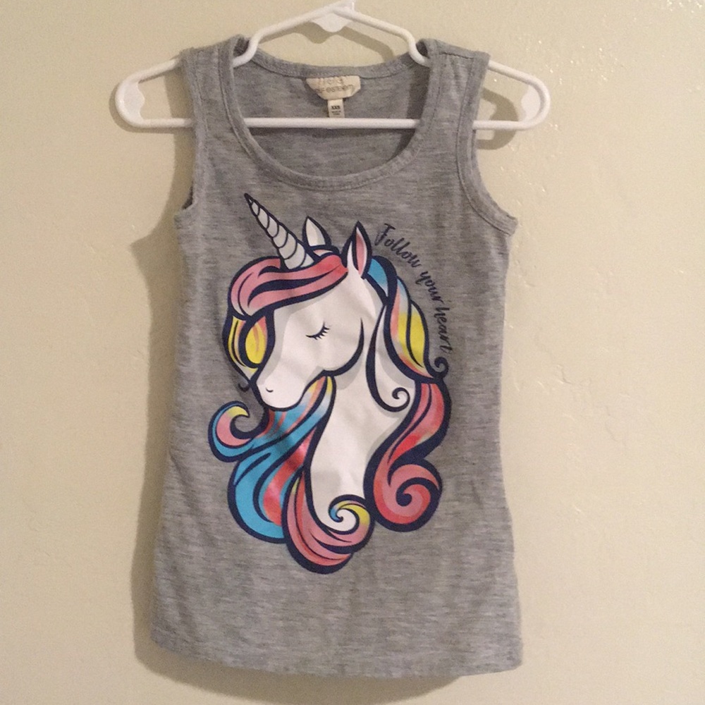 Grey Girl’s Unicorn Tanktop